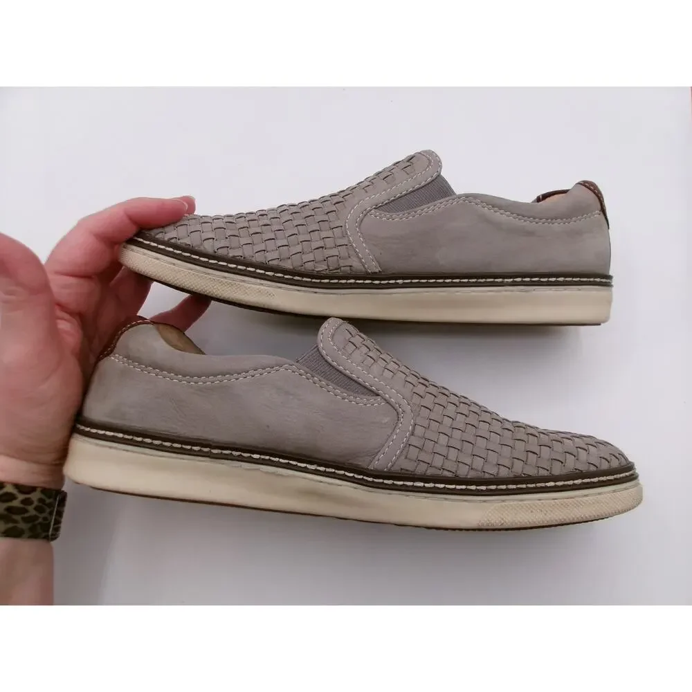Johnston & Murphy Woven Sheepskin Slip-On Loafers Men's 10M Taupe Gray